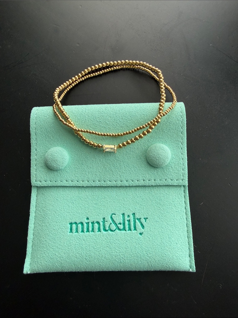 Mint & Lily Gold Beaded bracelets- Elegant for Layering.